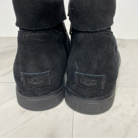 New! UGG Josefene Black Suede Mini Boot 6 - Picture 4 of 14